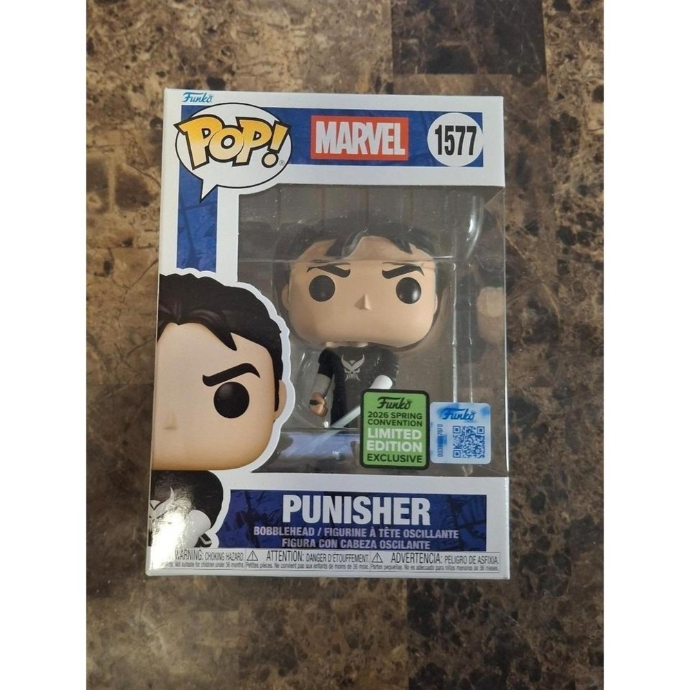 Funko Pop Marvel Punisher with Sword ECCC 2026 Convention Shared MINT Protector